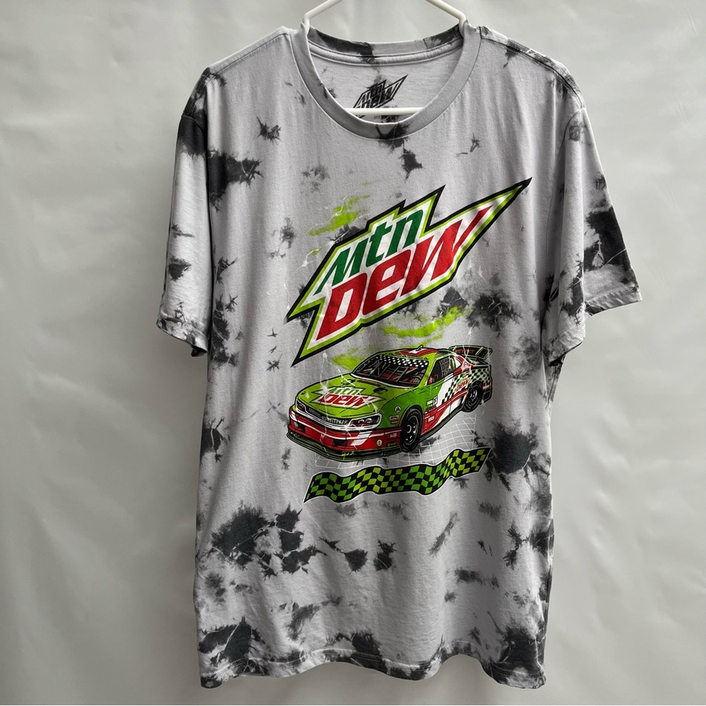 Mountain Dew Racing T Shirt Tie Dye Racecar size large